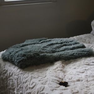 Celebrity Home fuzzy blue blanket